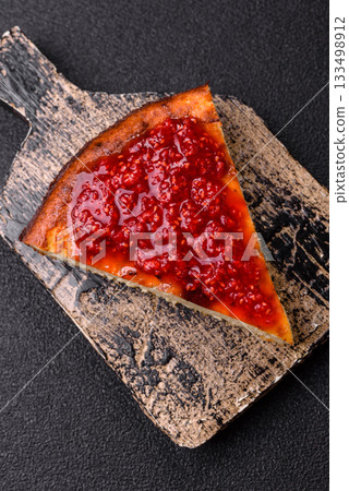 Cake, cheesecake sweet dessert, slice of delicious sweetness on a plate. Piece of cheesecake 133498912