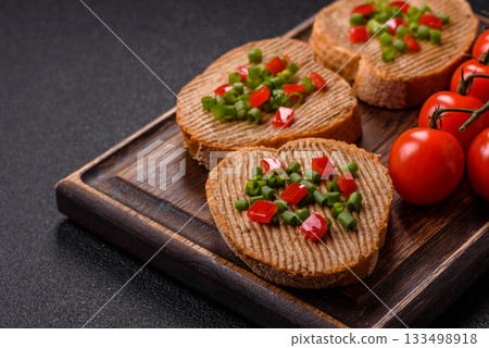 Vegan sandwiches with bread, mushroom or bean pate and vegetables. Vegetarian pate sandwiches Vegan sandwiches with bread, mushroom or bean pate and vegetables. Vegetarian pate sandwiches 133498918