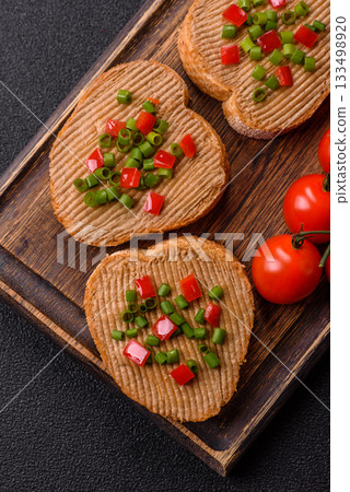 Vegan sandwiches with bread, mushroom or bean pate and vegetables. Vegetarian pate sandwiches Vegan sandwiches with bread, mushroom or bean pate and vegetables. Vegetarian pate sandwiches 133498920