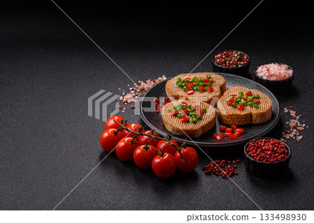 Vegan sandwiches with bread, mushroom or bean pate and vegetables. Vegetarian pate sandwiches 133498930