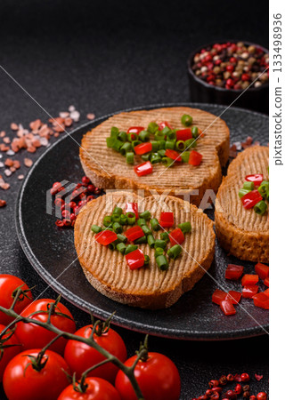 Vegan sandwiches with bread, mushroom or bean pate and vegetables. Vegetarian pate sandwiches Vegan sandwiches with bread, mushroom or bean pate and vegetables. Vegetarian pate sandwiches 133498936