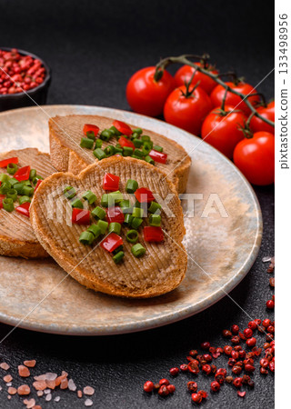 Vegan sandwiches with bread, mushroom or bean pate and vegetables. Vegetarian pate sandwiches Vegan sandwiches with bread, mushroom or bean pate and vegetables. Vegetarian pate sandwiches 133498956