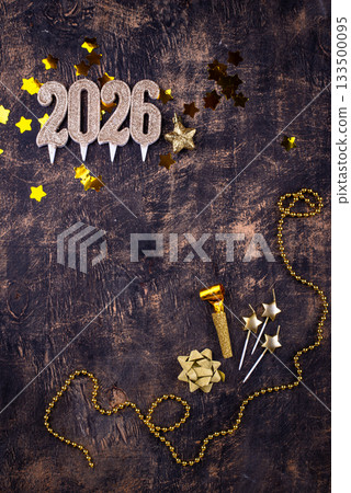 2026 New year background with golden decoration 133500095