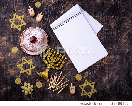Traditional Jewish holiday Hanukkah background 133500102