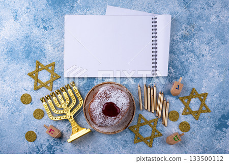 Traditional Jewish holiday Hanukkah background 133500112