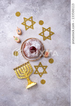 Traditional Jewish holiday Hanukkah background 133500113