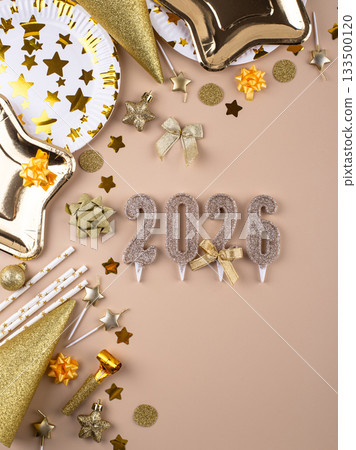 New year background with golden decoration New year background with golden decoration 133500120
