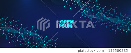 Molecular structure and genetic engineering, atom, neural network, neurons, DNA molecule. Scientific research concept for healthcare, medical, technology, chemistry, science template presentation Molecular structure and genetic engineering, atom, neural network, neurons, DNA molecule. Scientific research concept for healthcare, medical, technology, chemistry, science template presentation 133500285