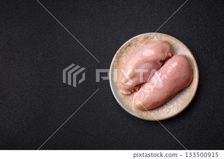 Raw chicken or turkey breast, skinless and boneless. Chicken breast 133500915