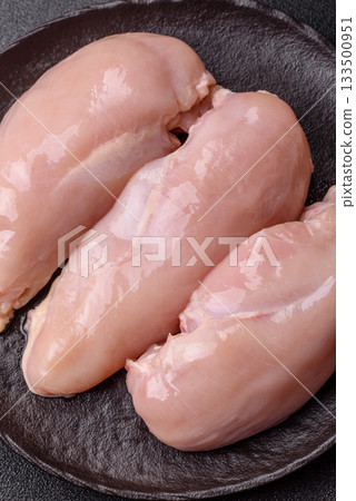 Raw chicken or turkey breast, skinless and boneless. Chicken breast 133500951