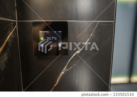 Close Up of Control Panel on Wall 133501510