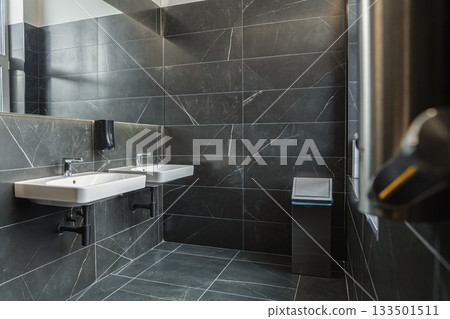 Modern Toilet With Sink and Mirror Modern Toilet With Sink and Mirror 133501511