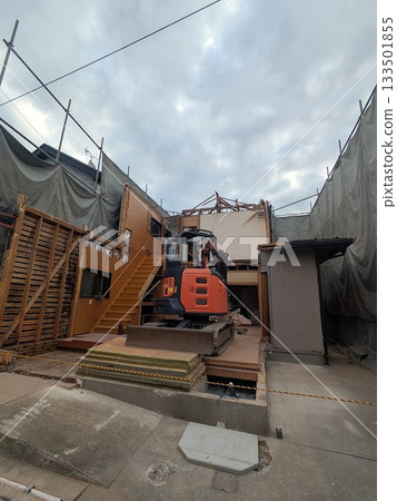 Demolition site of a detached house Demolition site of a detached house 133501855
