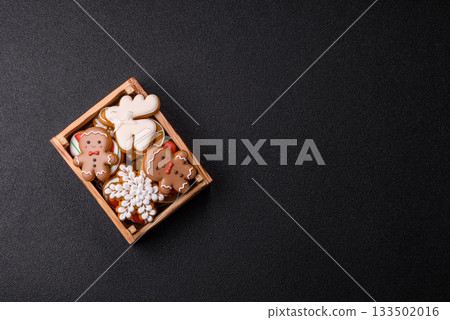 Christmas gingerbread, cookies, or baked goods for the winter holidays. Christmas gingerbread 133502016