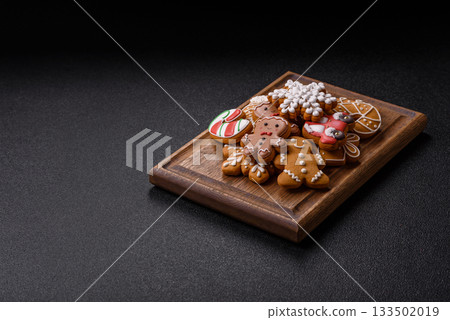 Christmas gingerbread, cookies, or baked goods for the winter holidays. Christmas gingerbread Christmas gingerbread, cookies, or baked goods for the winter holidays. Christmas gingerbread 133502019