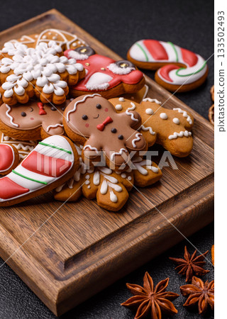 Christmas gingerbread, cookies, or baked goods for the winter holidays. Christmas gingerbread Christmas gingerbread, cookies, or baked goods for the winter holidays. Christmas gingerbread 133502493