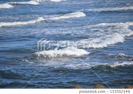 Rough waves of Shonai beach Sea of Japan Rough waves of Shonai beach Sea of Japan 133502549