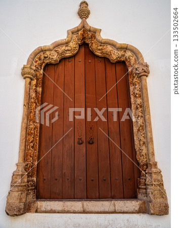 Famous window at the Church of mercy, built in the mid-16th century in Silves, Algarve in Portugal Famous window at the Church of mercy, built in the mid-16th century in Silves, Algarve in Portugal 133502664