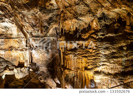 Mira de Aire Caves, Grutas de Mira de Aire at Leiria, Portugal. A set of limestone caves in Porto de Mos Mira de Aire Caves, Grutas de Mira de Aire at Leiria, Portugal. A set of limestone caves in Porto de Mos 133502676