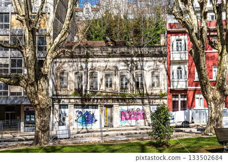 Walking along the streets in historic Coimbra, Portugal's most important university town and old capital. Baixa streets in medieval quarter. Walking along the streets in historic Coimbra, Portugal's most important university town and old capital. Baixa streets in medieval quarter. 133502684