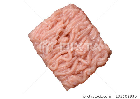 Raw minced chicken for a burger or as an ingredient in a meat dish. Raw ground chicken Raw minced chicken for a burger or as an ingredient in a meat dish. Raw ground chicken 133502939