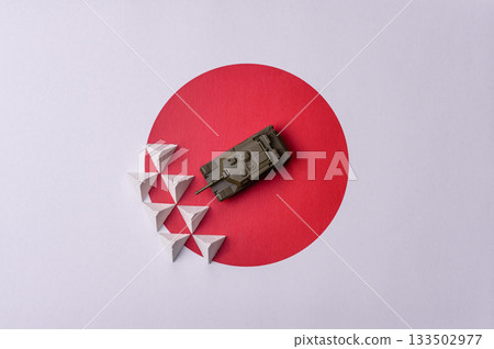 Anti-tank barrier or dragon's teeth made of concrete and iron as a fortification. Dragon's teeth 133502977