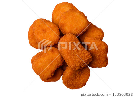 Chicken nugget with sauce, crispy nutritious fast food. Chicken nugget Chicken nugget with sauce, crispy nutritious fast food. Chicken nugget 133503028
