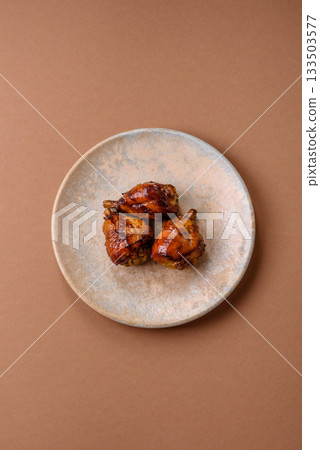 Fried chicken legs with teriyaki sauce, oven baked meat. Chicken legs Fried chicken legs with teriyaki sauce, oven baked meat. Chicken legs 133503577