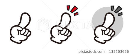 Pointing finger icon. Hand symbol. Hand sign. 133503636