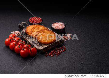 Potato hash browns, a cooked vegetable breakfast food. Potato hash brown 133503772