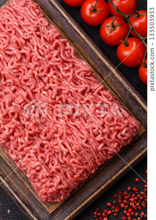 Raw ground beef for a burger or as an ingredient in a meat dish. Raw ground beef Raw ground beef for a burger or as an ingredient in a meat dish. Raw ground beef 133503933