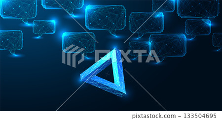 AI logic paradox and computational thinking concept digital triangle vector illustration 133504695