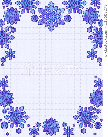 雪花插圖邊框背景 雪花插圖邊框背景 133505279