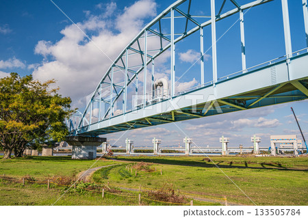 大阪市淀川公園長良地區穿過的渡槽橋 大阪市淀川公園長良地區穿過的渡槽橋 133505784