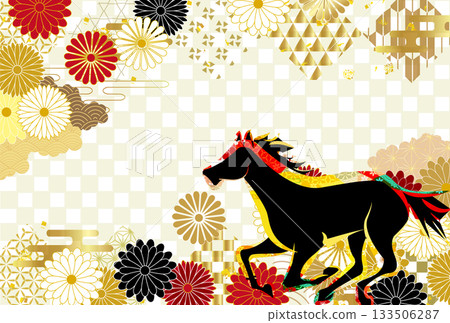 馬年賀卡十二生肖背景 馬年賀卡十二生肖背景 133506287