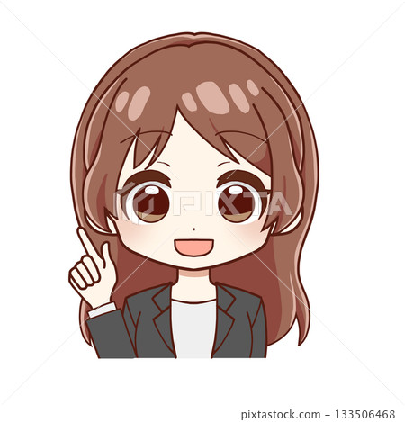 Q版人物_西裝女_指著別人大笑 Q版人物_西裝女_指著別人大笑 133506468