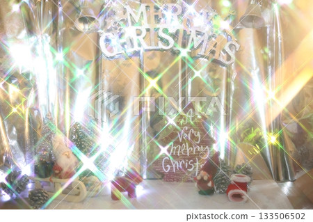 Christmas tree decorated with Christmas lights 133506502