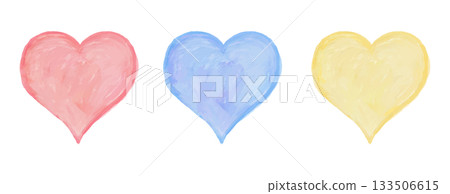 Watercolor heart (3-color set) 133506615
