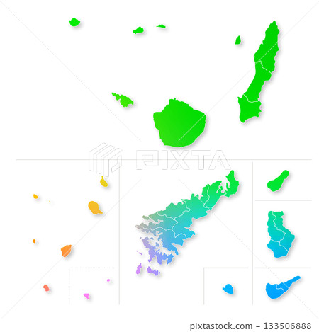 Map of remote islands and municipalities in Kagoshima Prefecture 133506888