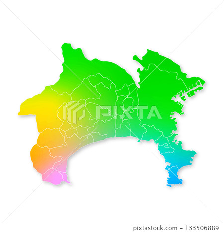 Kanagawa prefecture and municipalities map 133506889