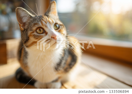 Cat gazing up 5 AI-generated image 133506894