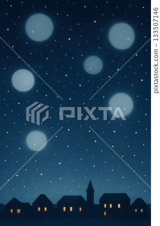 Snow winter city night view 133507146