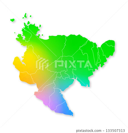 Saga prefecture and municipalities map 133507313