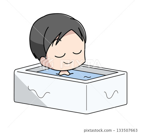 Illustration of a man taking a bath Illustration of a man taking a bath 133507663