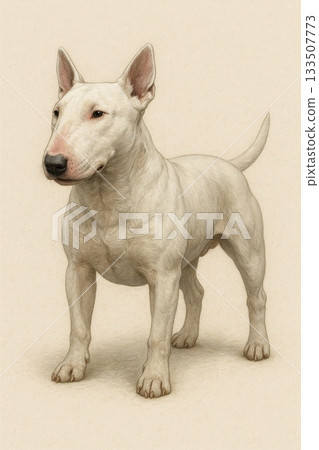 逼真的鬥牛犬全身像 133507773