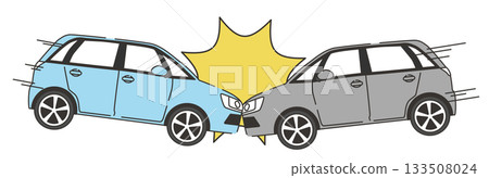 汽車碰撞事故示意圖(橫向) 汽車碰撞事故示意圖(橫向) 133508024