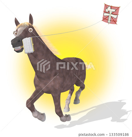 New Year's Greetings Year of the Horse Always Happy Twelve Lives Series 133509186