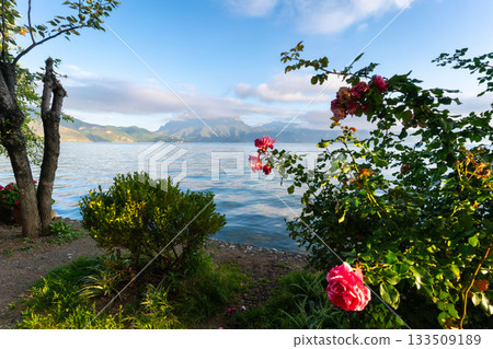 Lugu Lake in the morning. Yunnan province, China. Lugu Lake in the morning. Yunnan province, China. 133509189