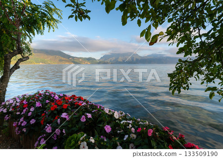 Lugu Lake in the morning. Yunnan province, China. Lugu Lake in the morning. Yunnan province, China. 133509190
