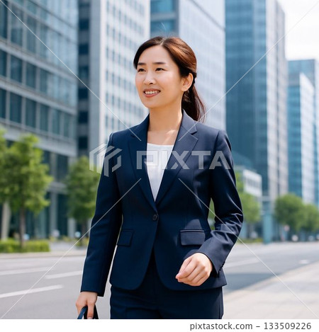 都市漫步的女商人 133509226